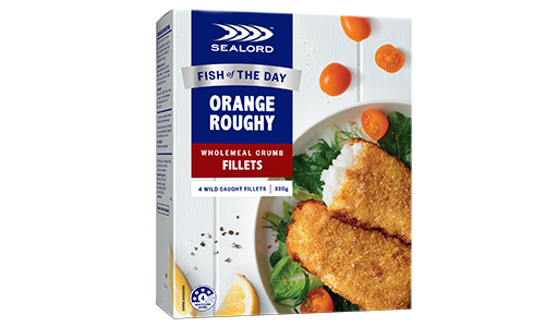 orange roughy wholemeal crumbed frozen fillets 4 pack by sealords